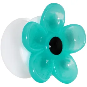 1 inch Acrylic Aqua Flower Saddle Plug