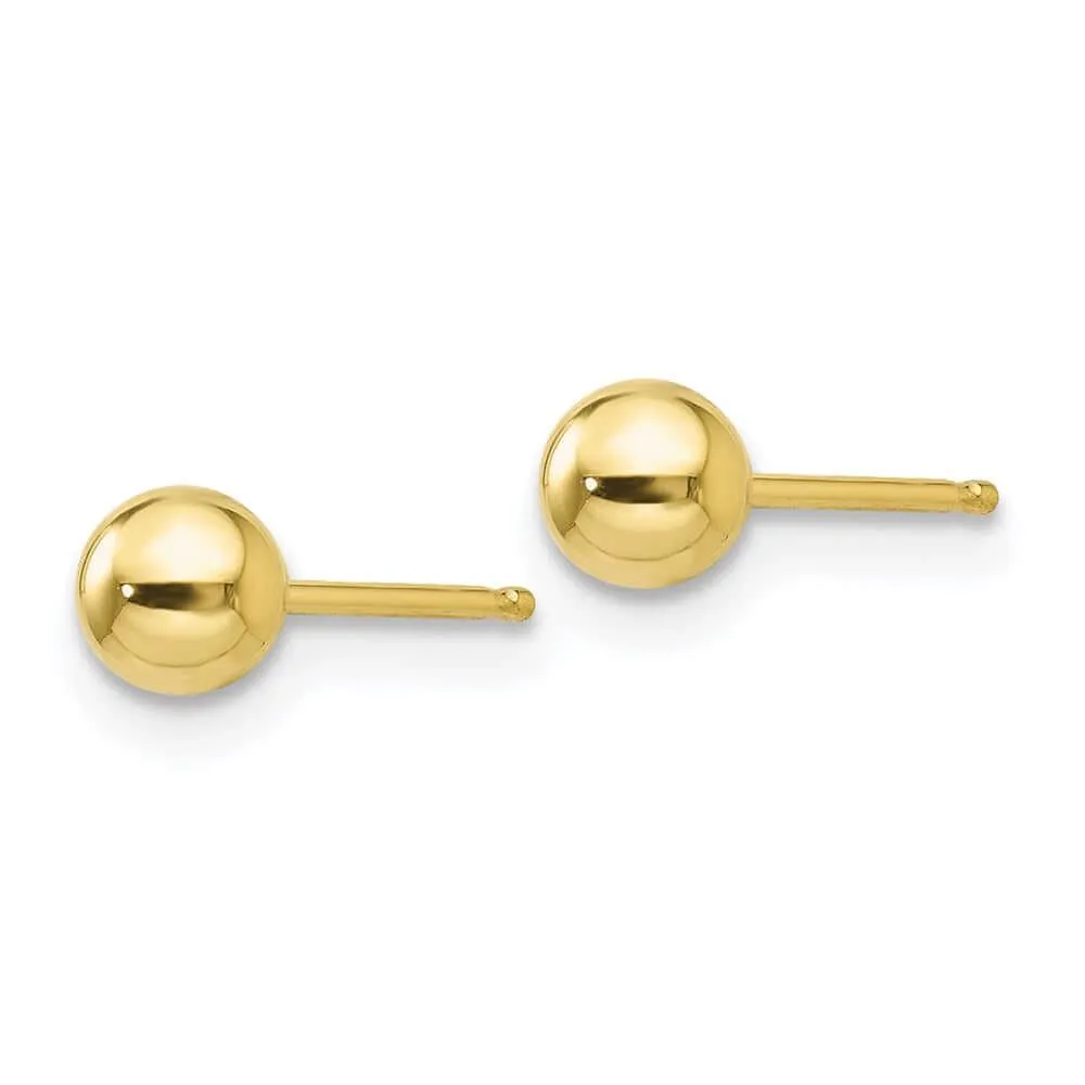 10k Polished 4mm Ball Post Earrings