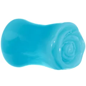 1/2 Blue Rose Flower Acrylic Saddle Plug