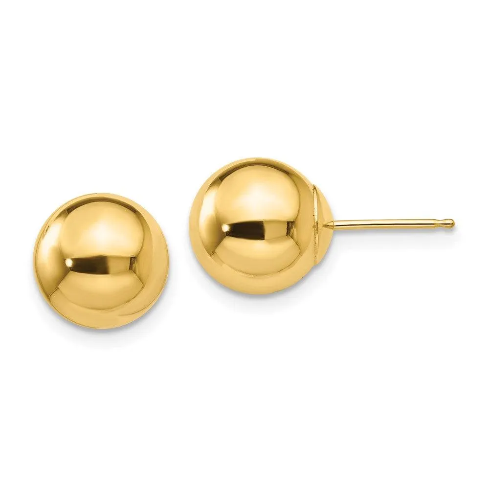 14k Polished 9.0mm Ball Post Earrings