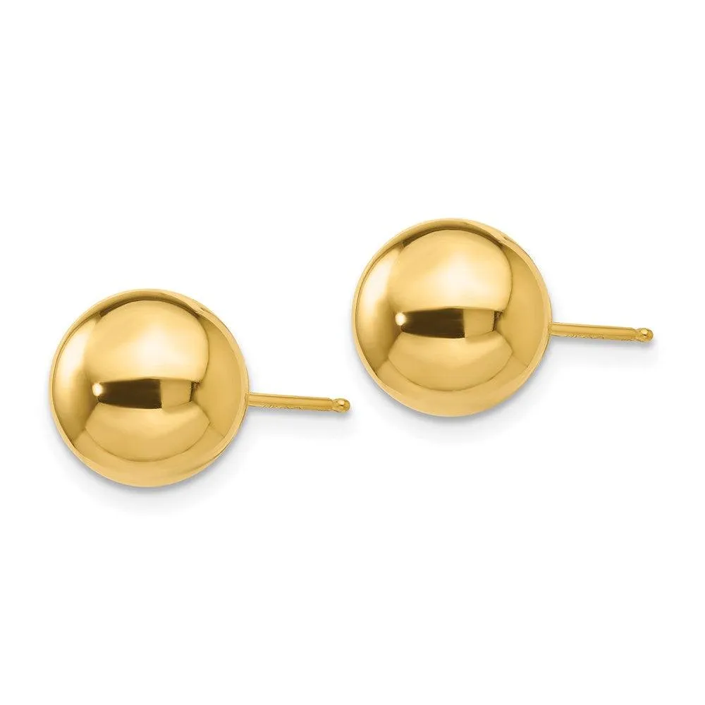 14k Polished 9.0mm Ball Post Earrings