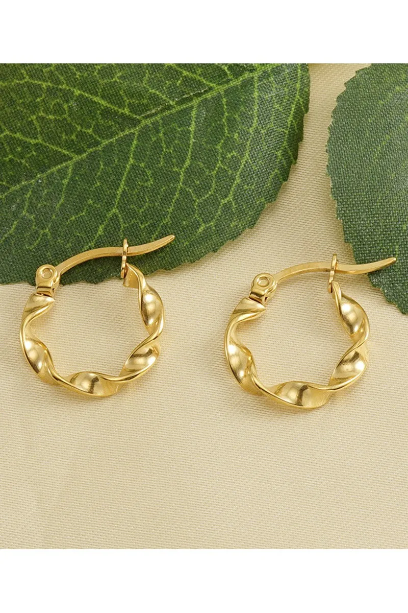 18K GOLD PLATED STAINLESS STEEL EARRINGS, SIZE