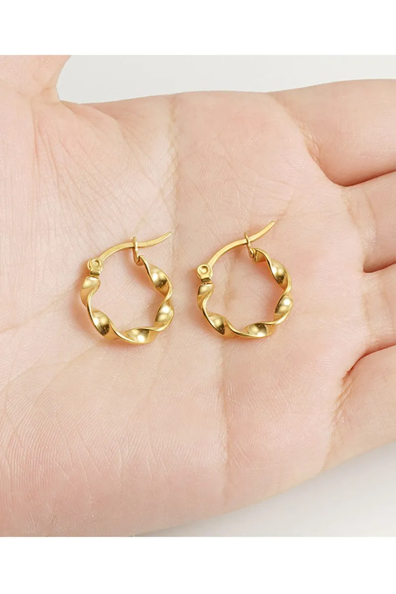 18K GOLD PLATED STAINLESS STEEL EARRINGS, SIZE