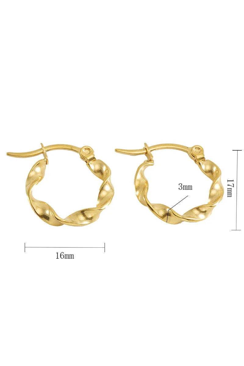 18K GOLD PLATED STAINLESS STEEL EARRINGS, SIZE