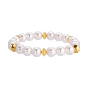 1928 Jewelry Aurelia Glass Faux Pearl Stretch Bracelet