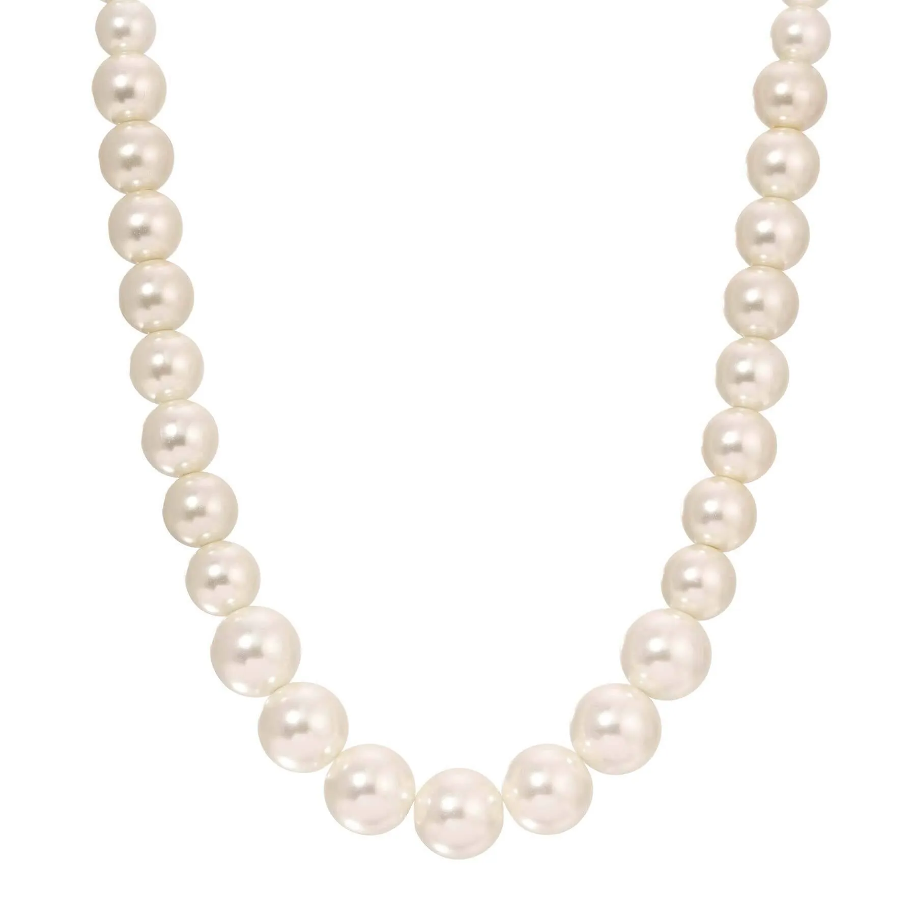 1928 Jewelry Classic Graduated Glass Faux Pearl Strand Necklace 18"