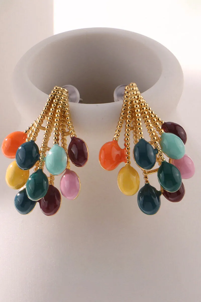 1PAIR IRIDESCENCE BALLOON DESIGN DROP EARRINGS