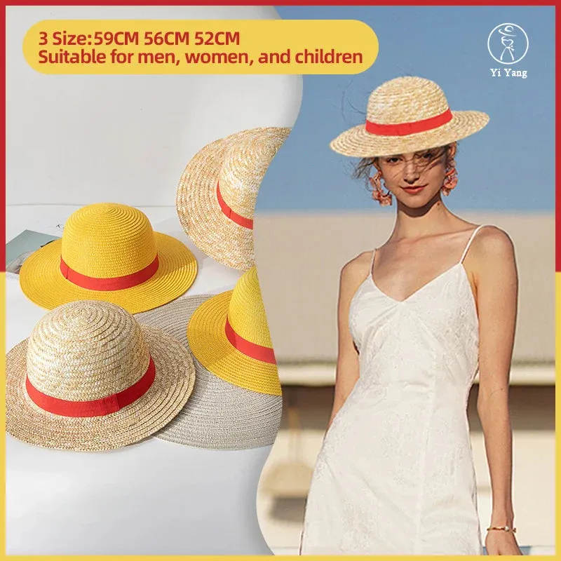 2024 Luffy Straw Hat Cosplay Sun Hat - Anime Cartoon Accessories