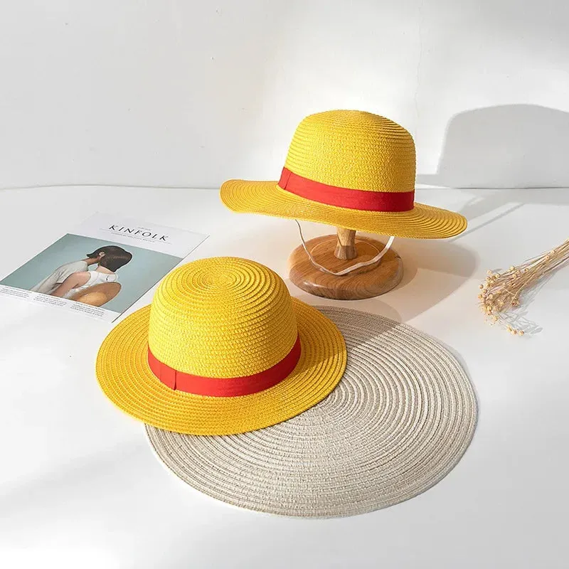 2024 Luffy Straw Hat Cosplay Sun Hat - Anime Cartoon Accessories