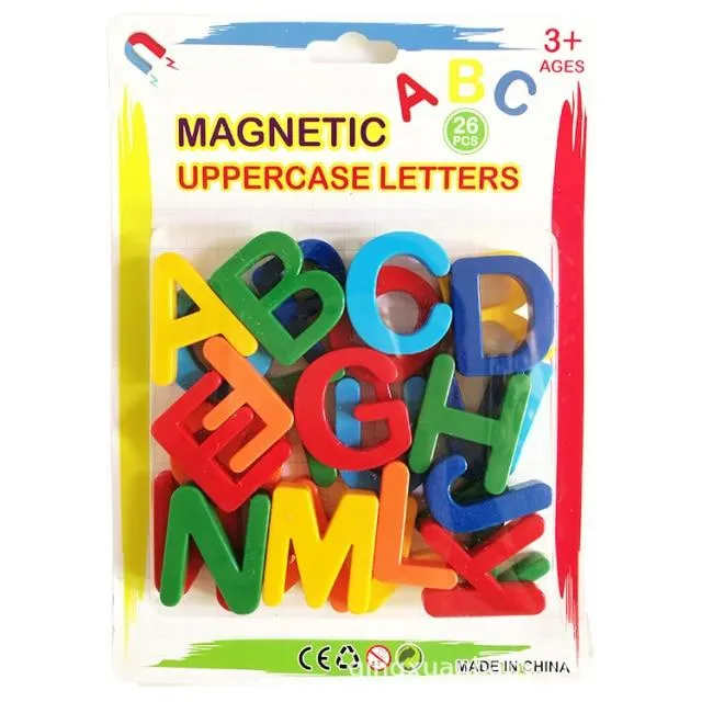 26pcs Magnetic Learning Alphabet Letters Plastic Refrigerator Stickers Toddlers Kids Learning Spelling Counting Educational Toys