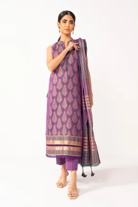 3 Pc Jacquard Suit With Yarn Dyed Dupatta