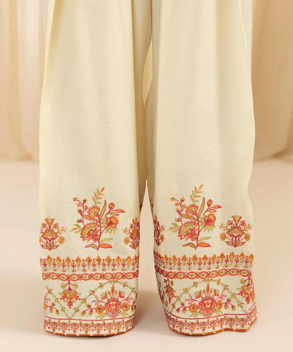 3 Piece -  Embroidered Karandi Suit