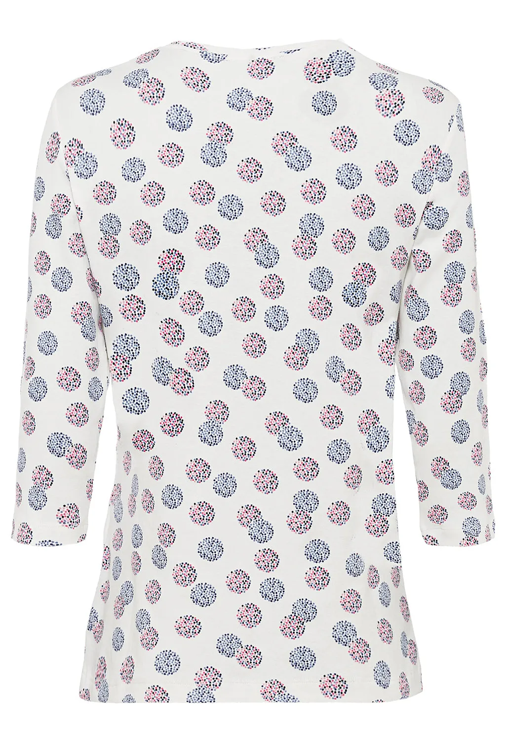 3/4 Sleeve Dot Print T-Shirt