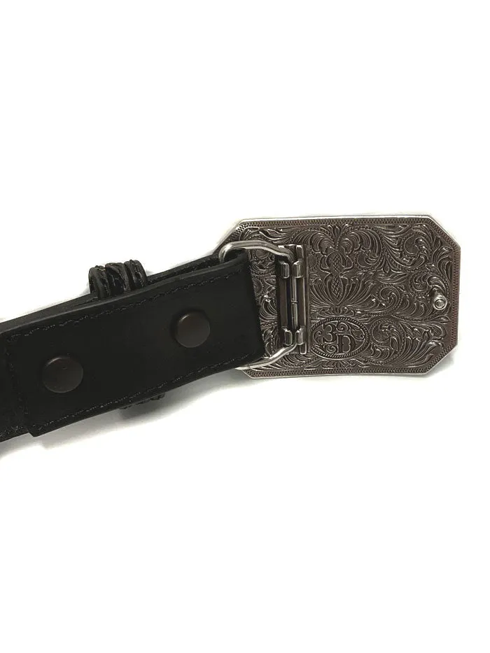 3D D120002501 Kids Buck Lace Floral Design Belt Black