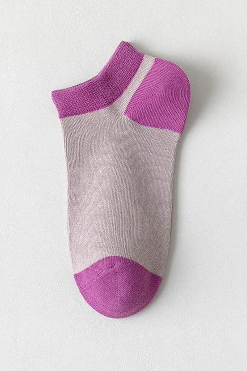 5PAIRS WOMEN SOCKS TWO TONE ANKLE SOCKS, 5PCS PER 1PACK