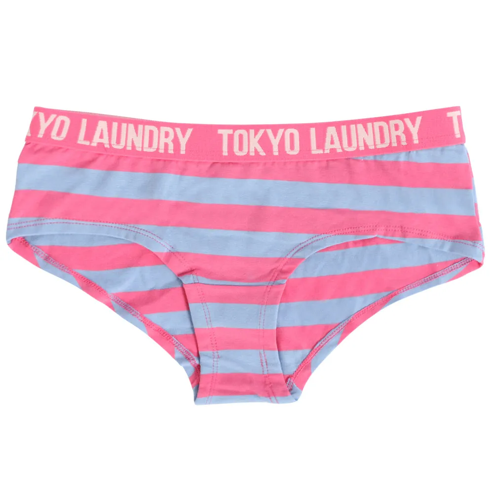 Adeline (3 Pack) Assorted Print Short Briefs In Blue / Pink / Ivory - Tokyo Laundry