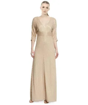 Aidan by Aidan Mattox Long Formal Beaded Chiffon Gown