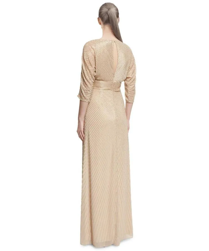 Aidan by Aidan Mattox Long Formal Beaded Chiffon Gown