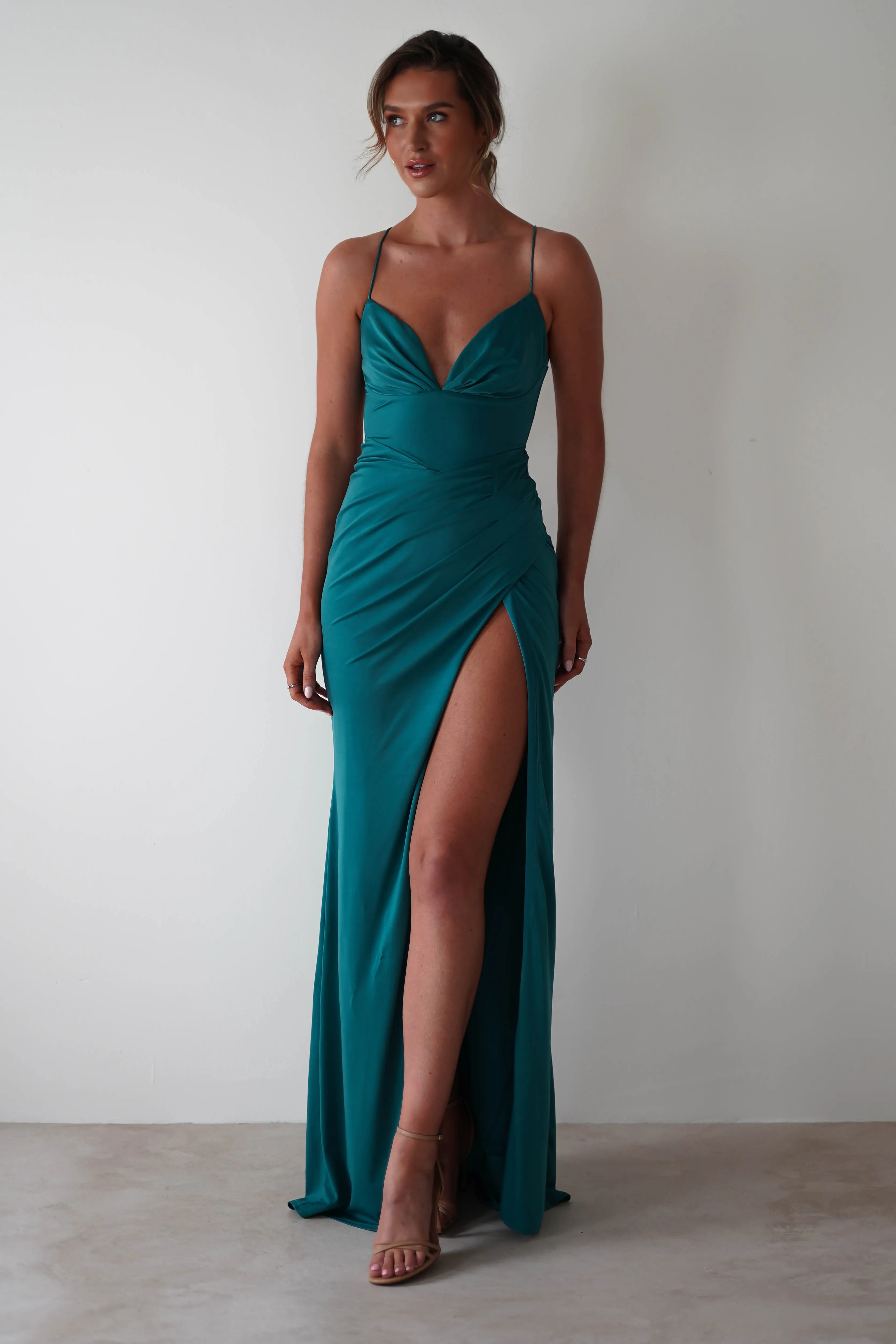 Aldina Soft Bodycon Dress | Teal