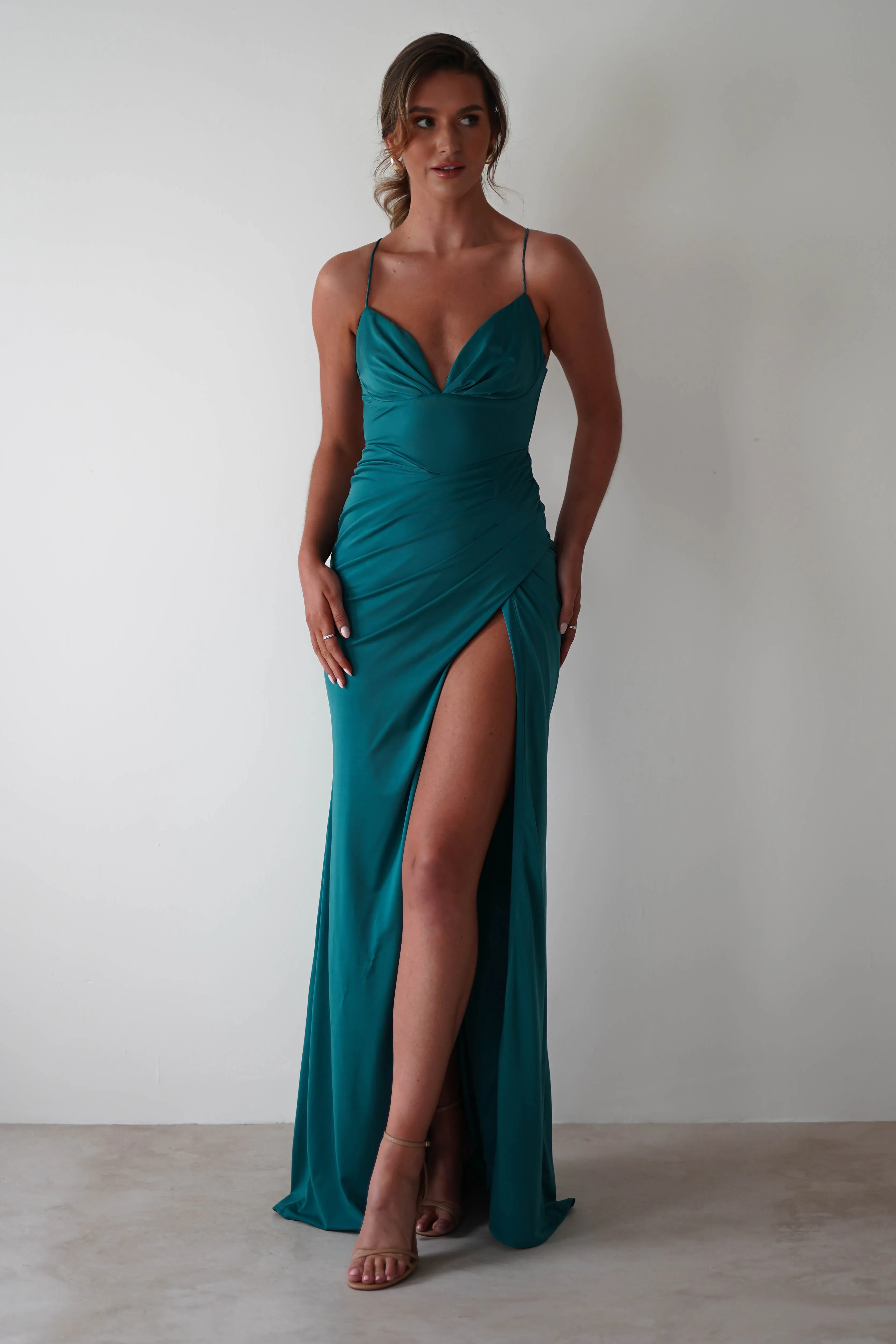 Aldina Soft Bodycon Dress | Teal