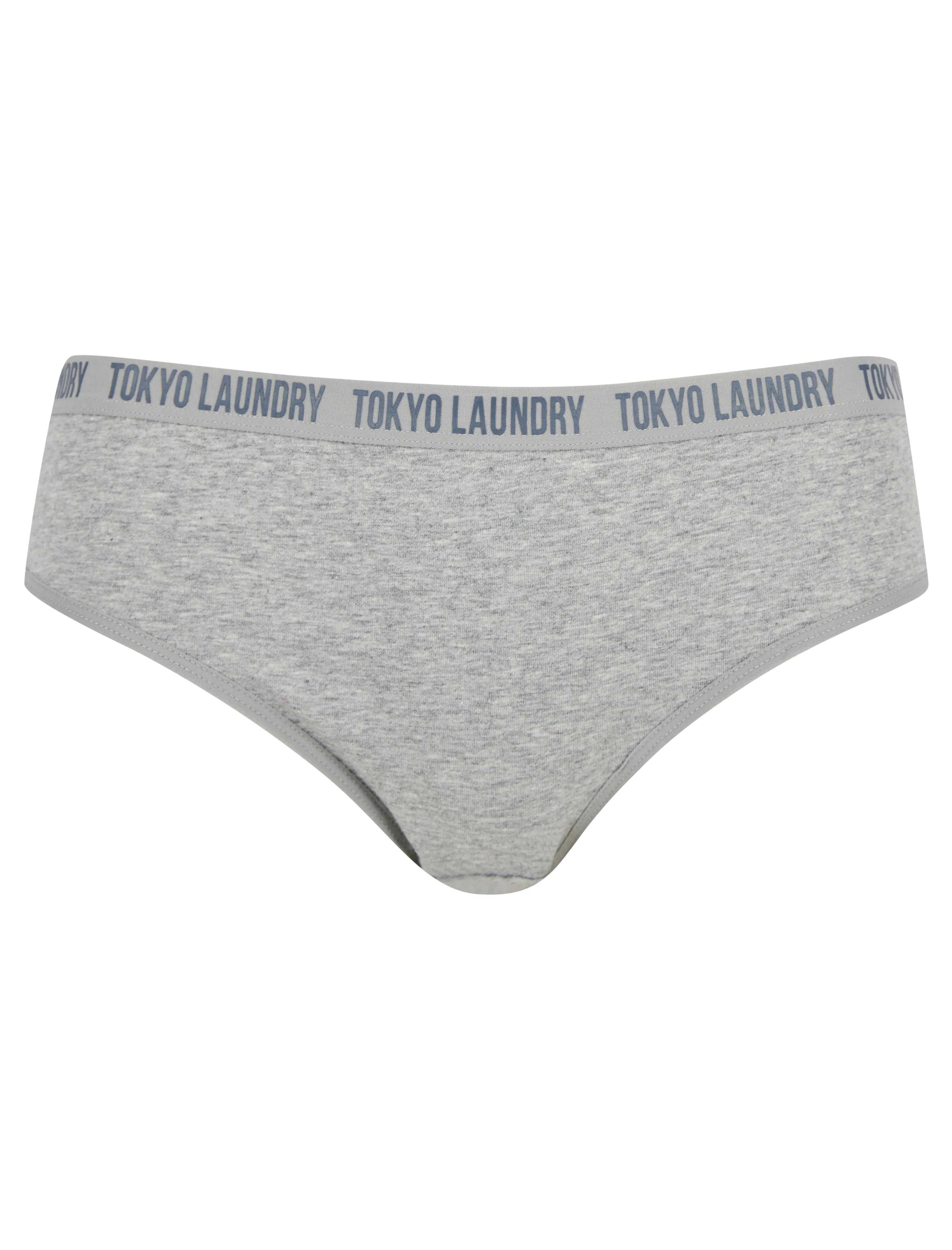 Alice (5 Pack) Cotton Assorted Briefs in Jet Stream / Light Grey Marl / Terracotta / Ombre Blue - Tokyo Laundry