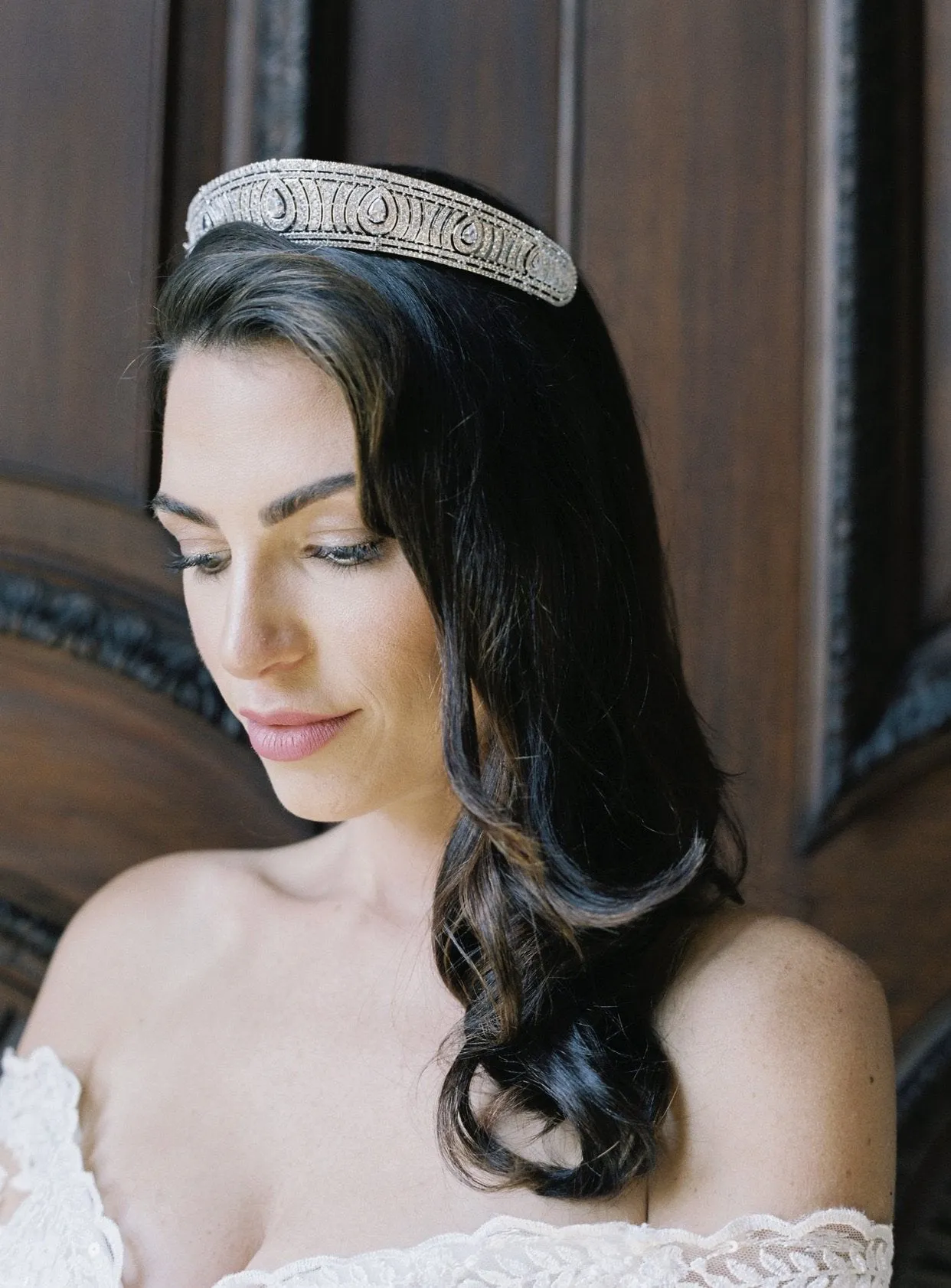 ANNE Simulated Diamond Bandeau Tiara