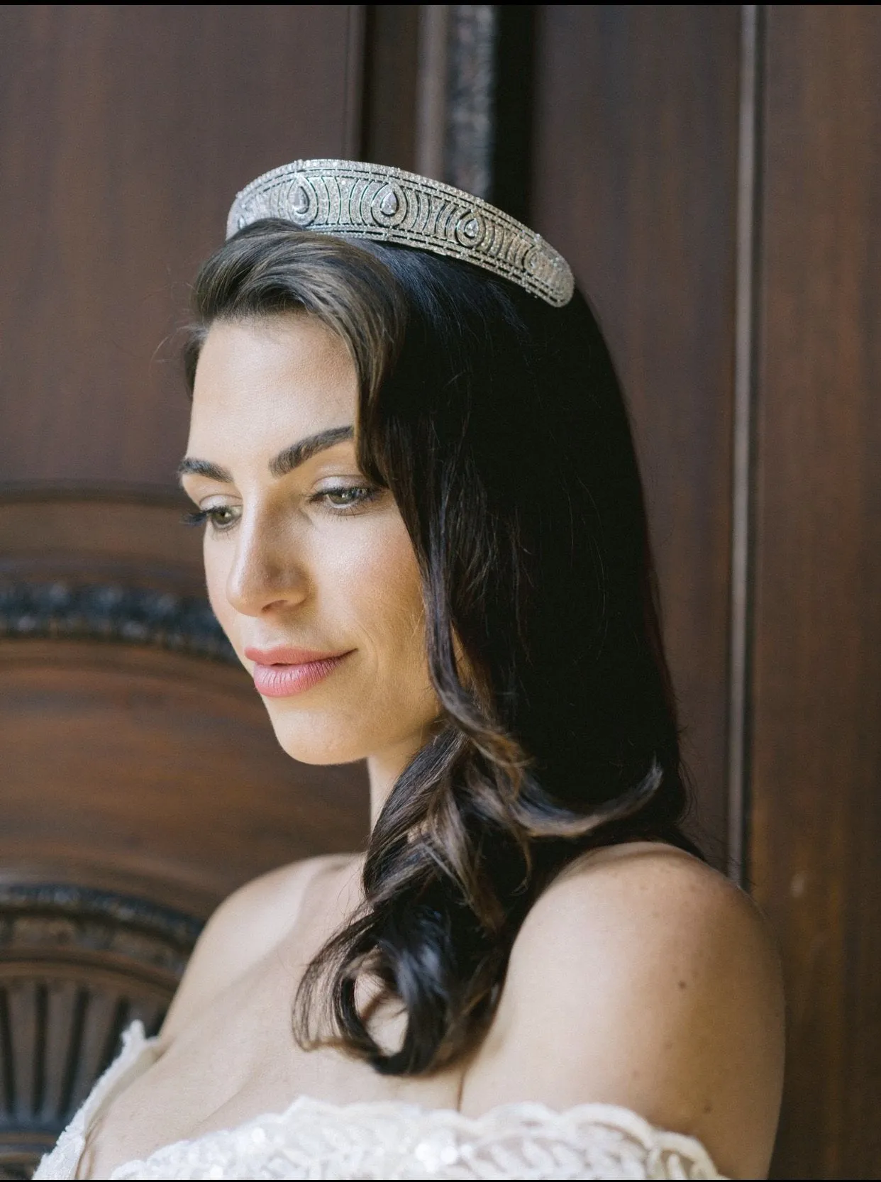 ANNE Simulated Diamond Bandeau Tiara