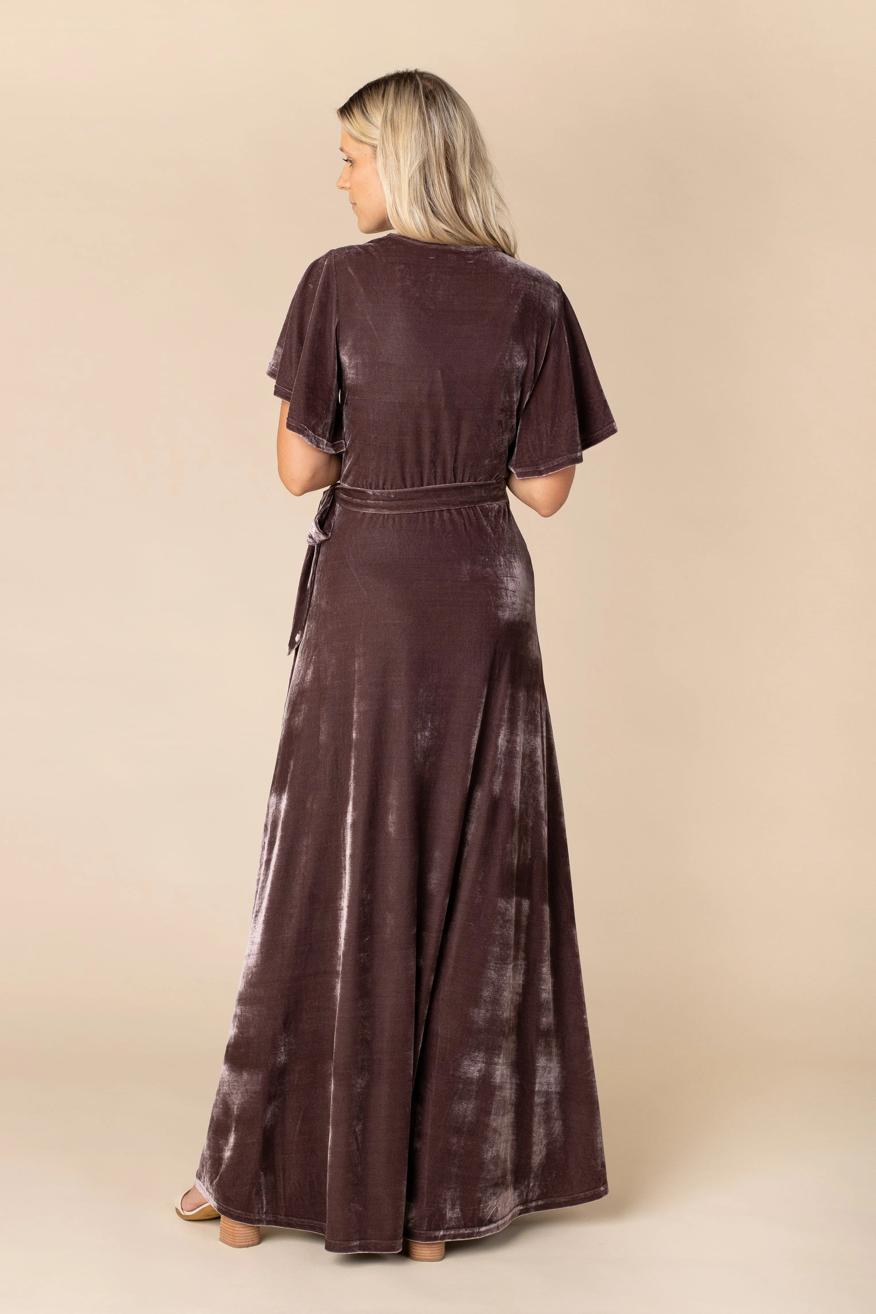 Arbor Velvet Wrap Maxi - Lt Purple