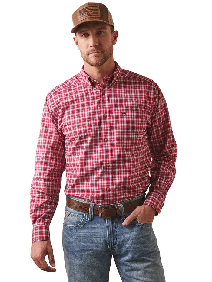 Ariat 10043855 Mens Pro Series Indiana Fitted Shirt Rose Red