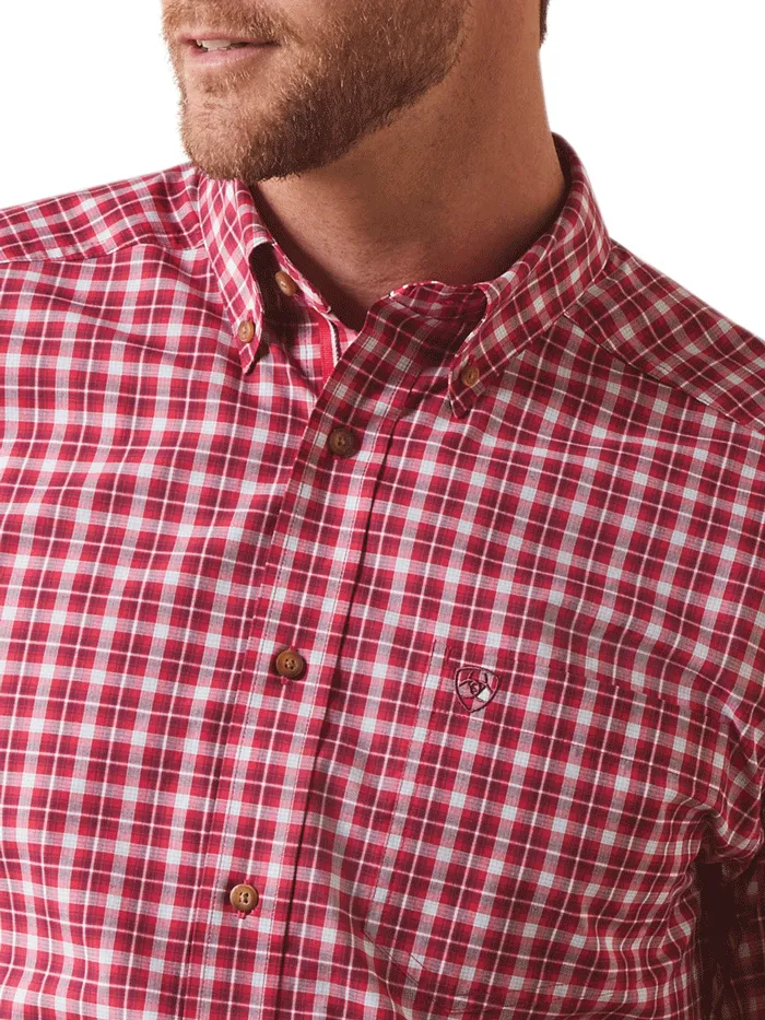 Ariat 10043855 Mens Pro Series Indiana Fitted Shirt Rose Red