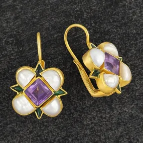 Ariel Amethyst and Pearl Earrings