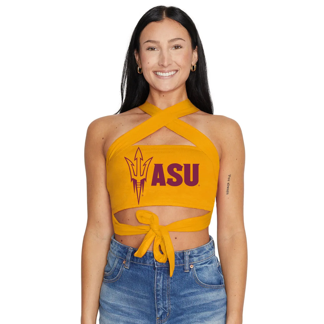 Arizona State ASU Yellow Multi Way Bandeau Top