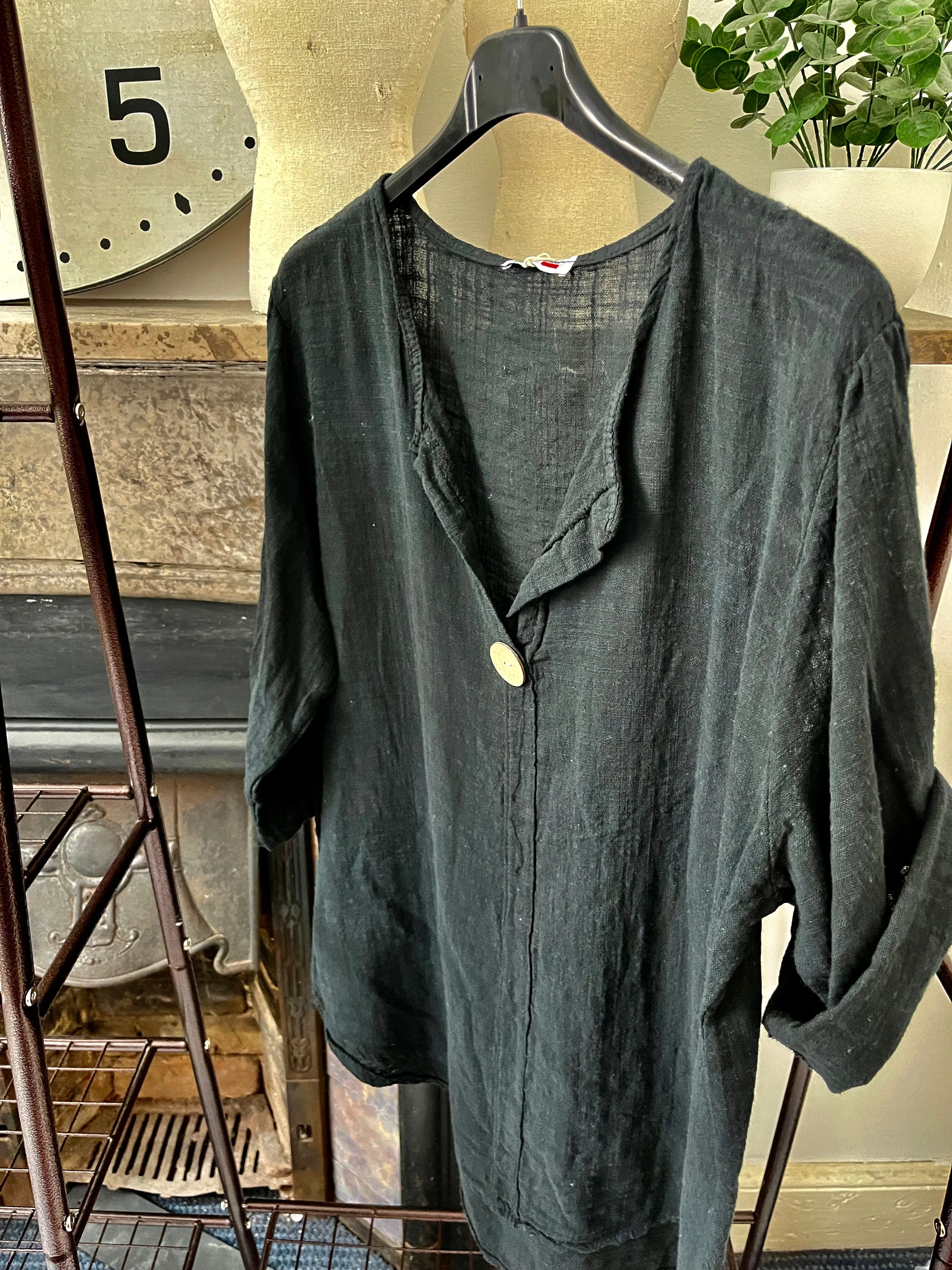 Atlanta One Button Boxy Slouch Blouse