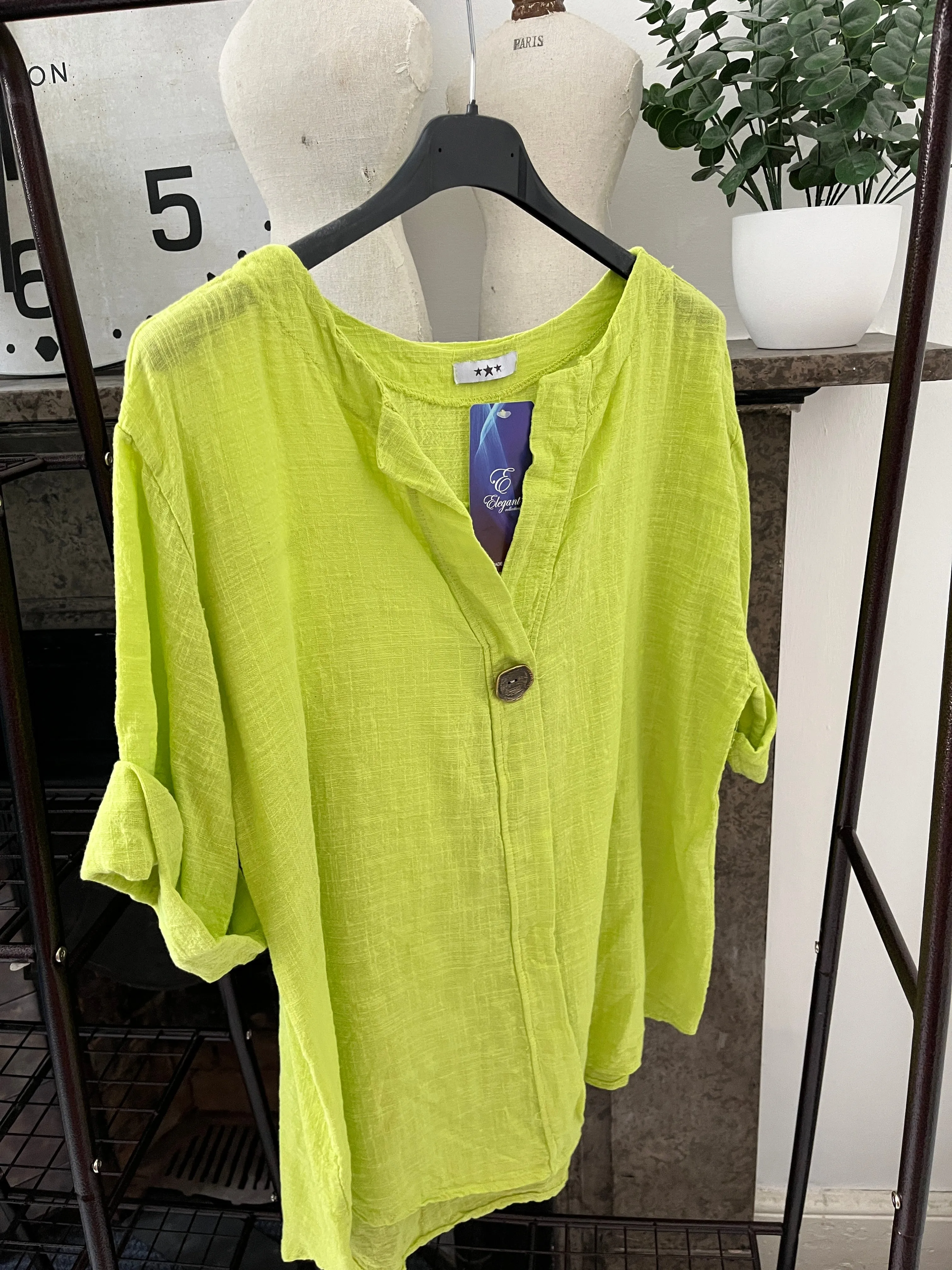 Atlanta One Button Boxy Slouch Blouse