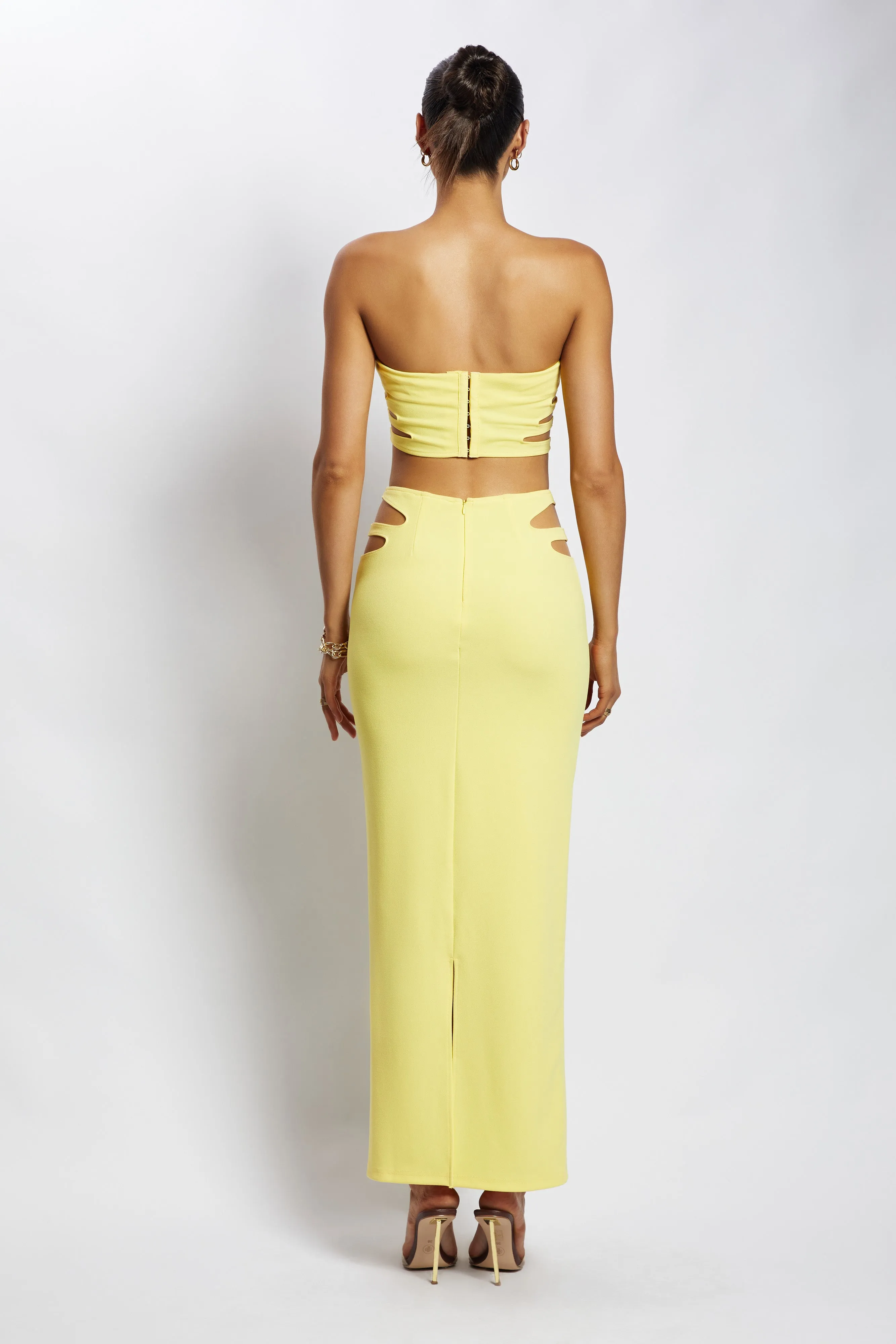 Audrina Cut Out Bandeau Top - Yellow