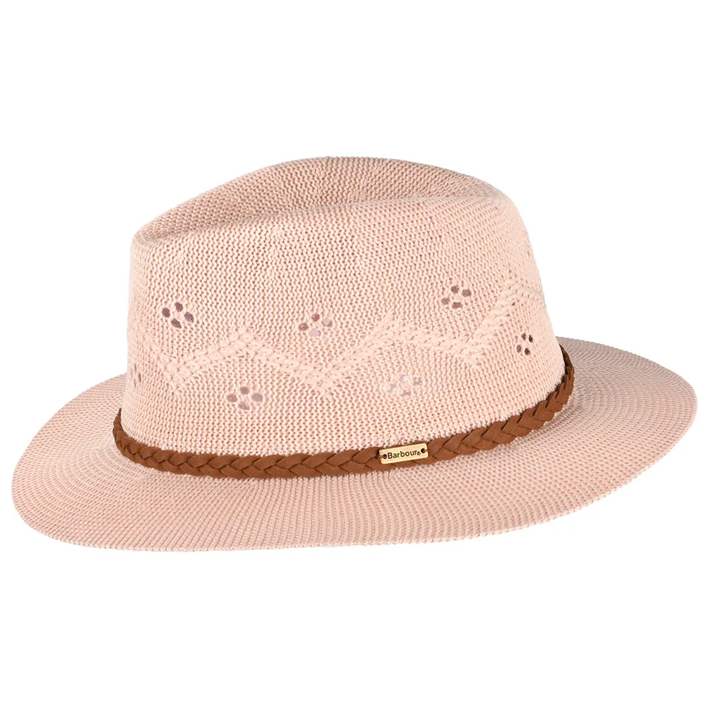 Barbour Hats Flowerdale Crochet Fedora Hat - Blush