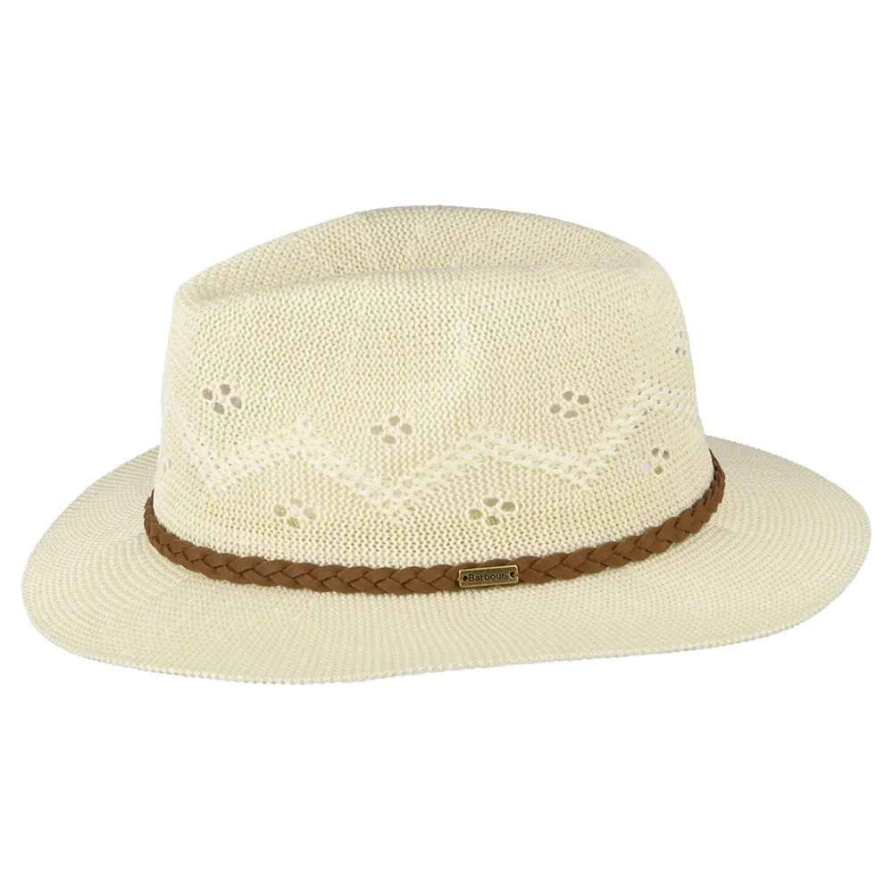 Barbour Hats Flowerdale Crochet Fedora Hat - Cream