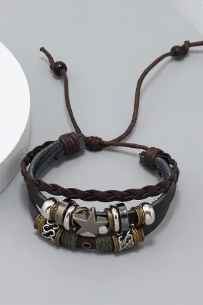 BEADED SIMPLE LEATHER MULTI-LAYER BRACELET