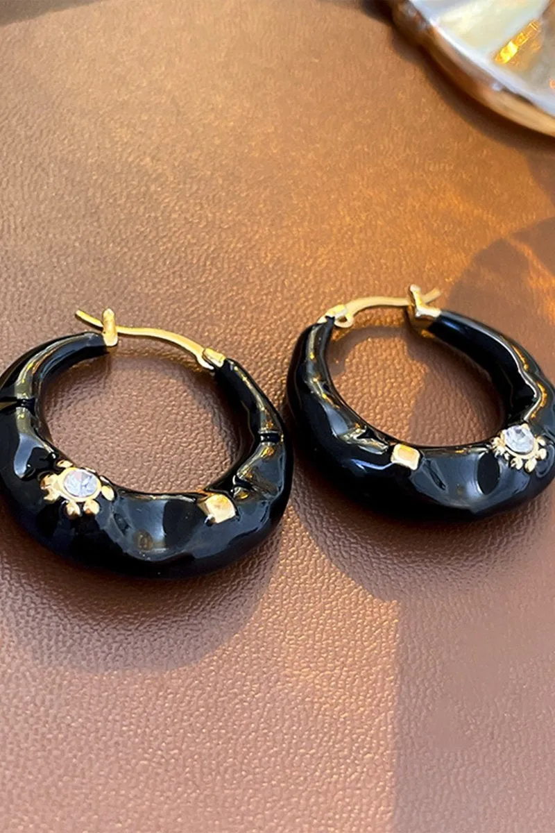 BEADS DECKED HOOP RING EARRINGS