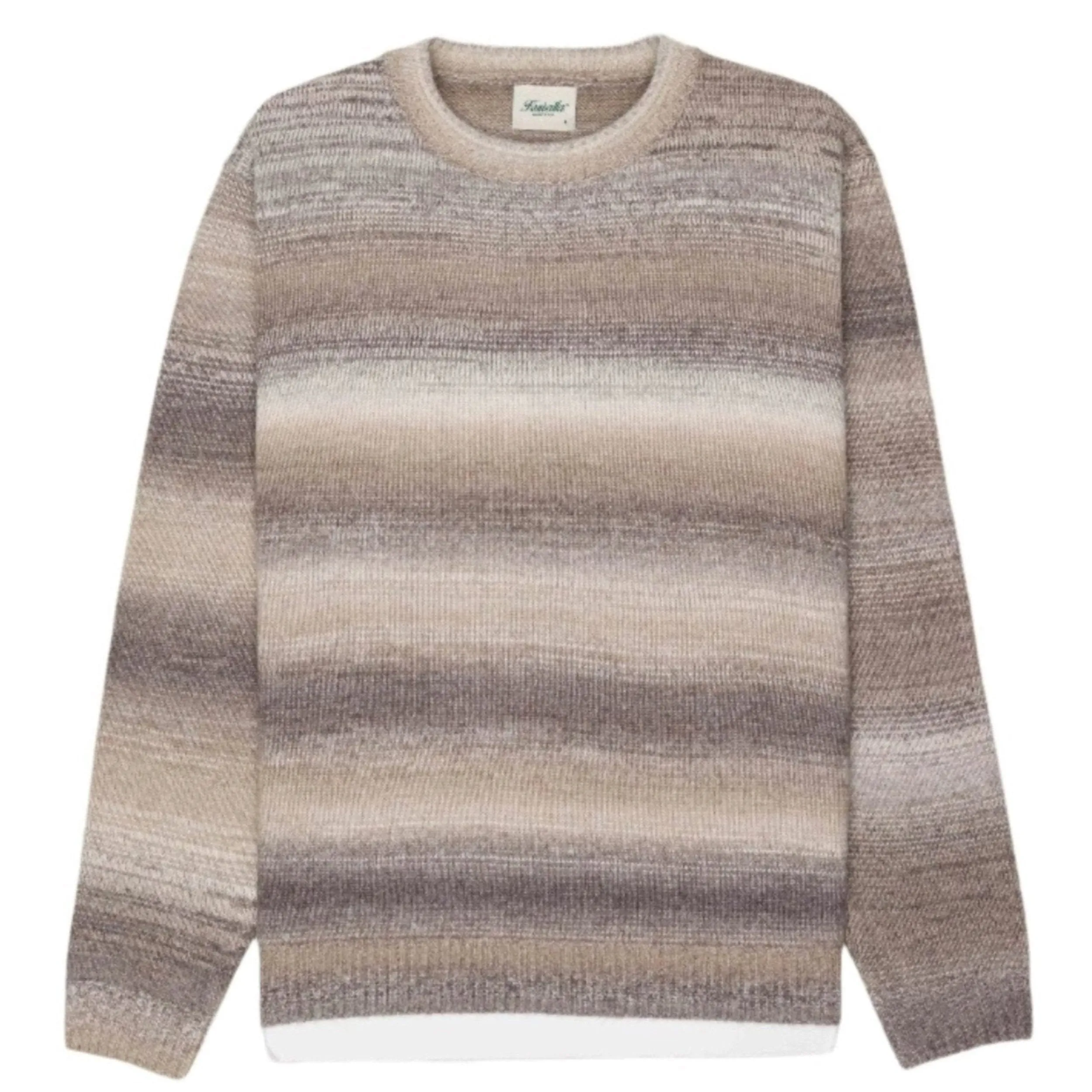 Beige Gradient Knit Crewneck