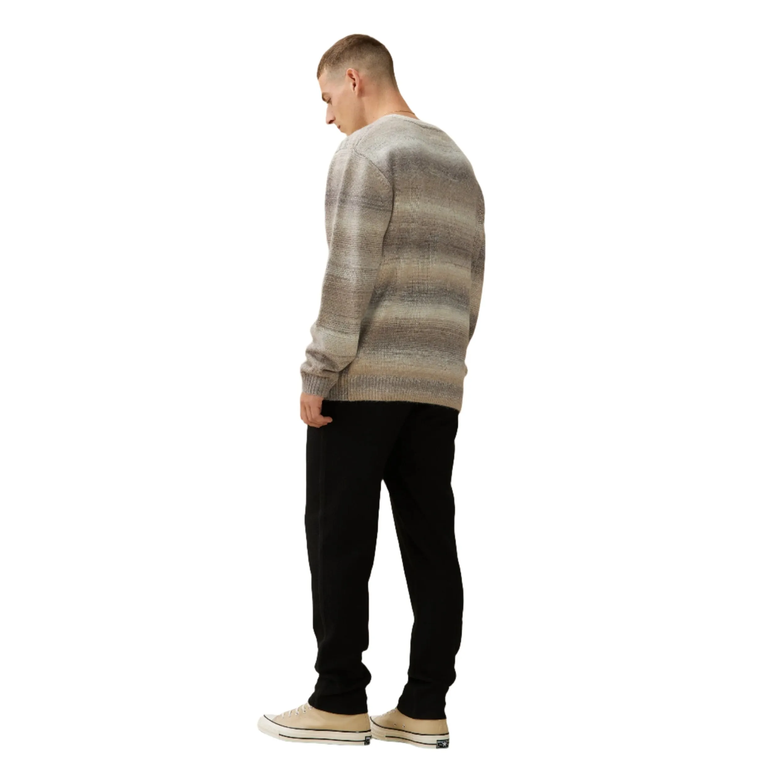 Beige Gradient Knit Crewneck