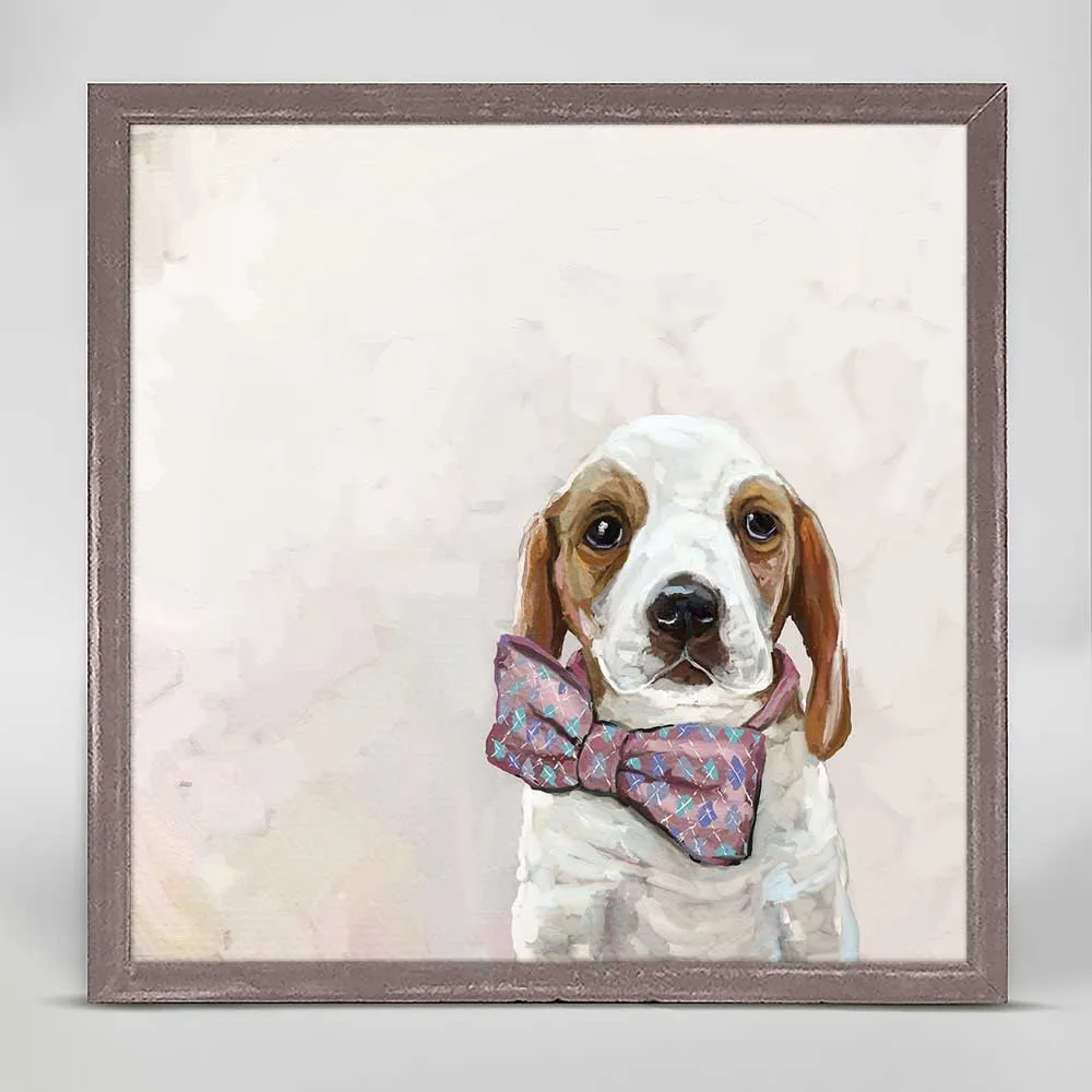 Best Friend - Baby Beagle In A Bowtie Mini Framed Canvas