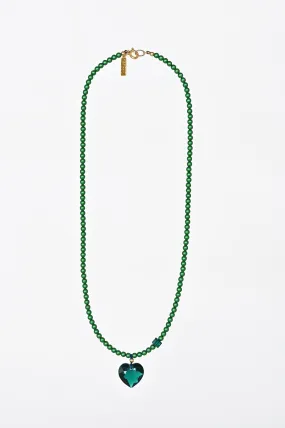 Big Heart Necklace, Emerald