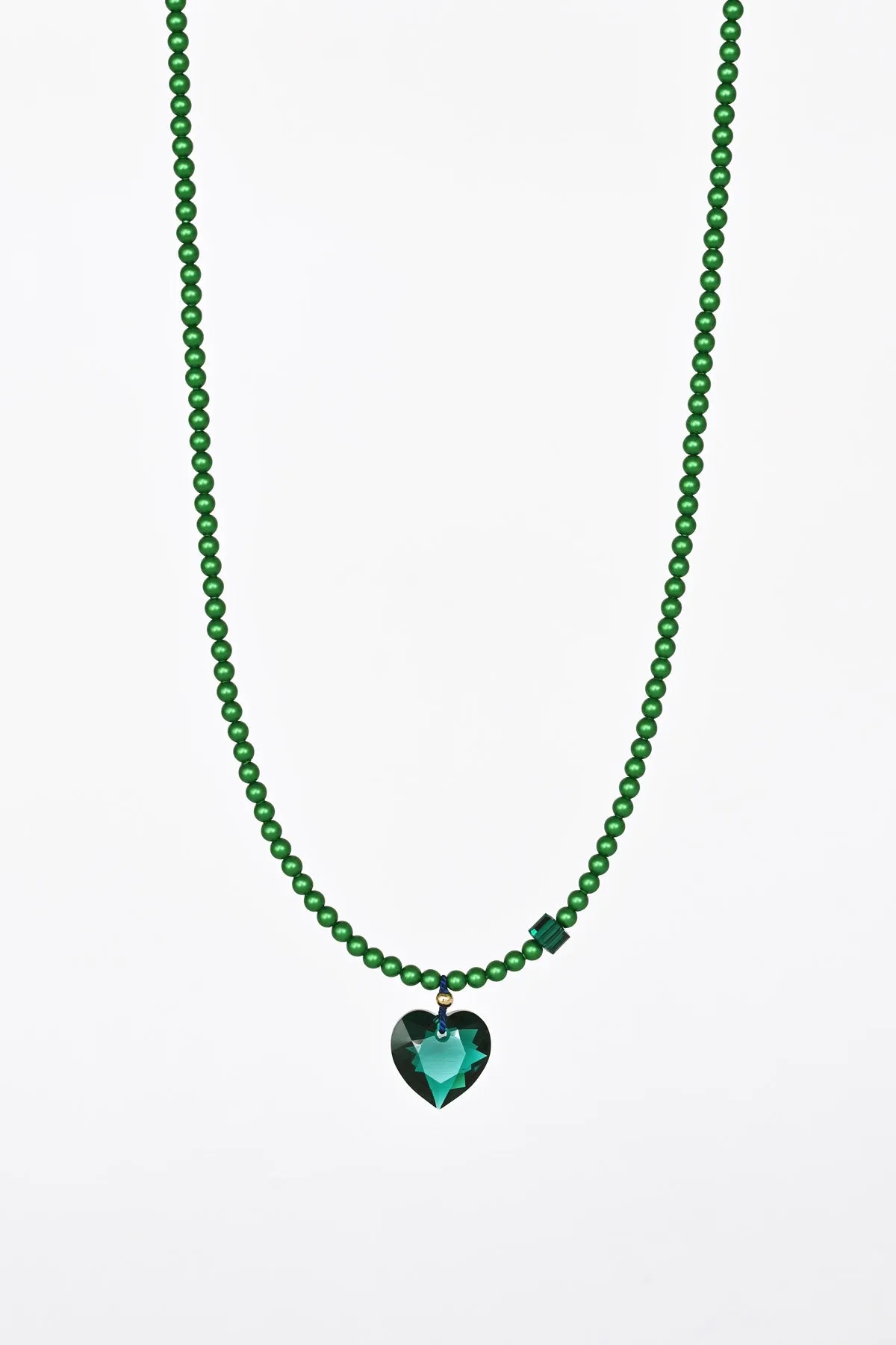 Big Heart Necklace, Emerald