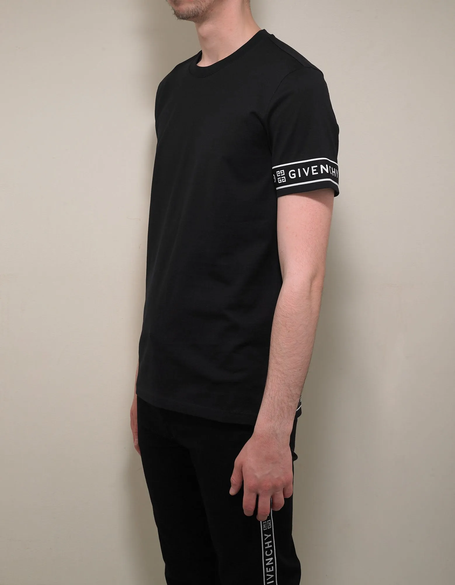 Black 4G Logo Trim Slim Fit T-Shirt -