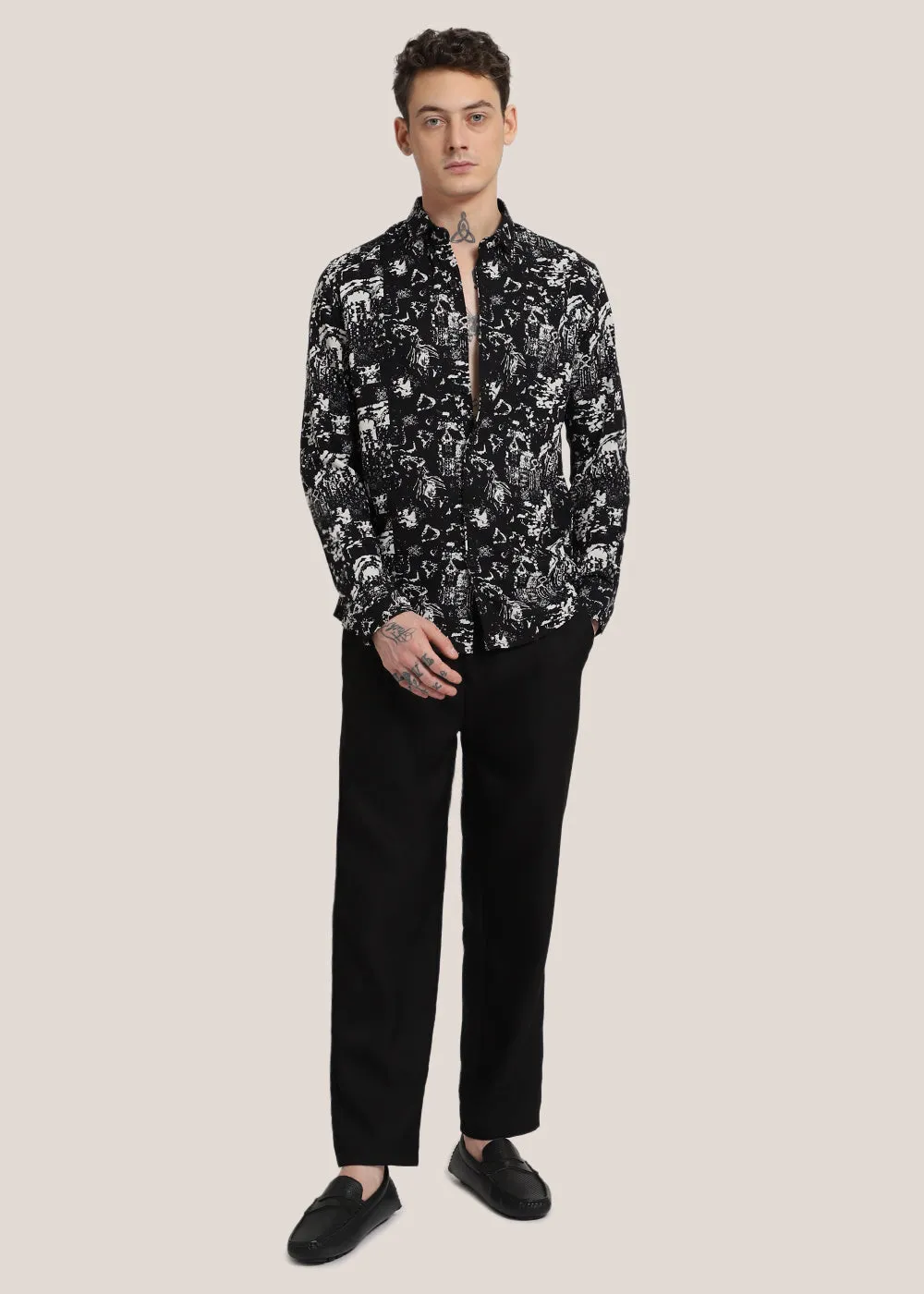 Black Abstract Printed shirt