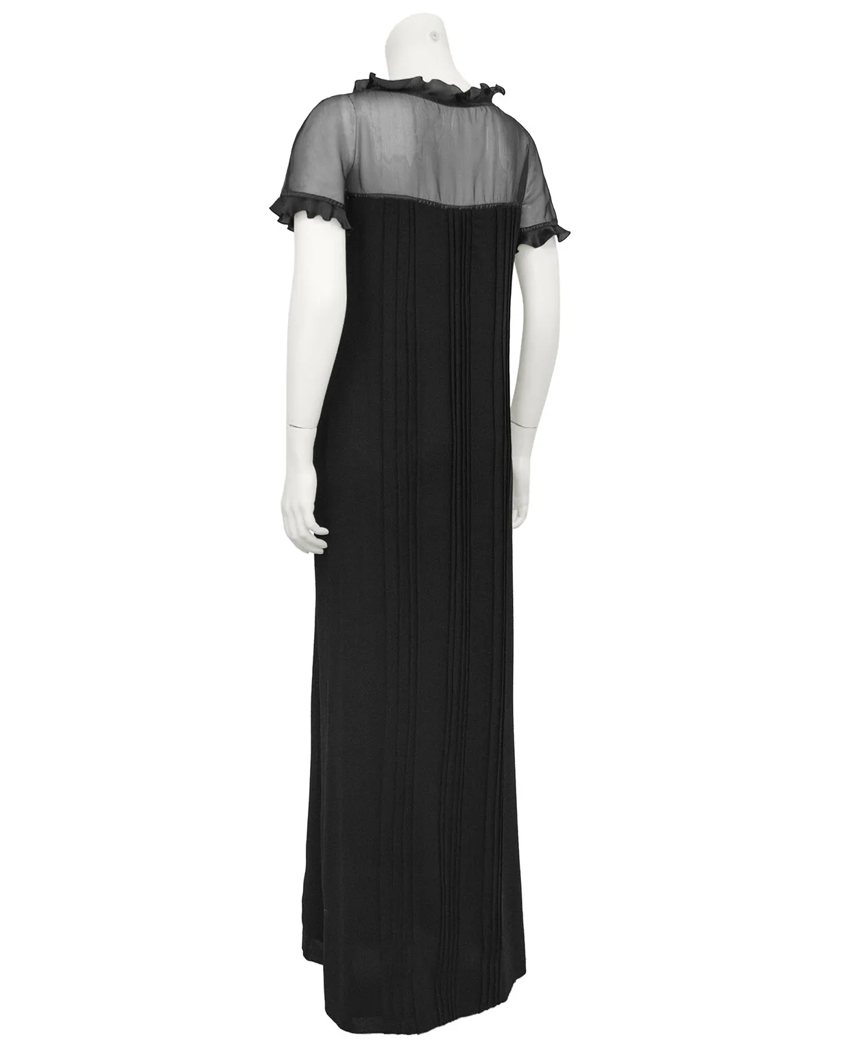 Black Chiffon and Wool Gown