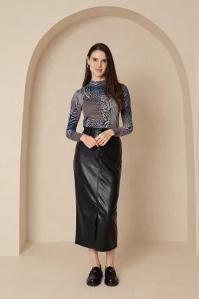 Black Everyday Leather Maxi Skirt