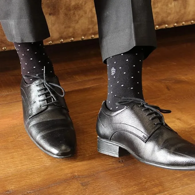 Black Molecule Formal Socks