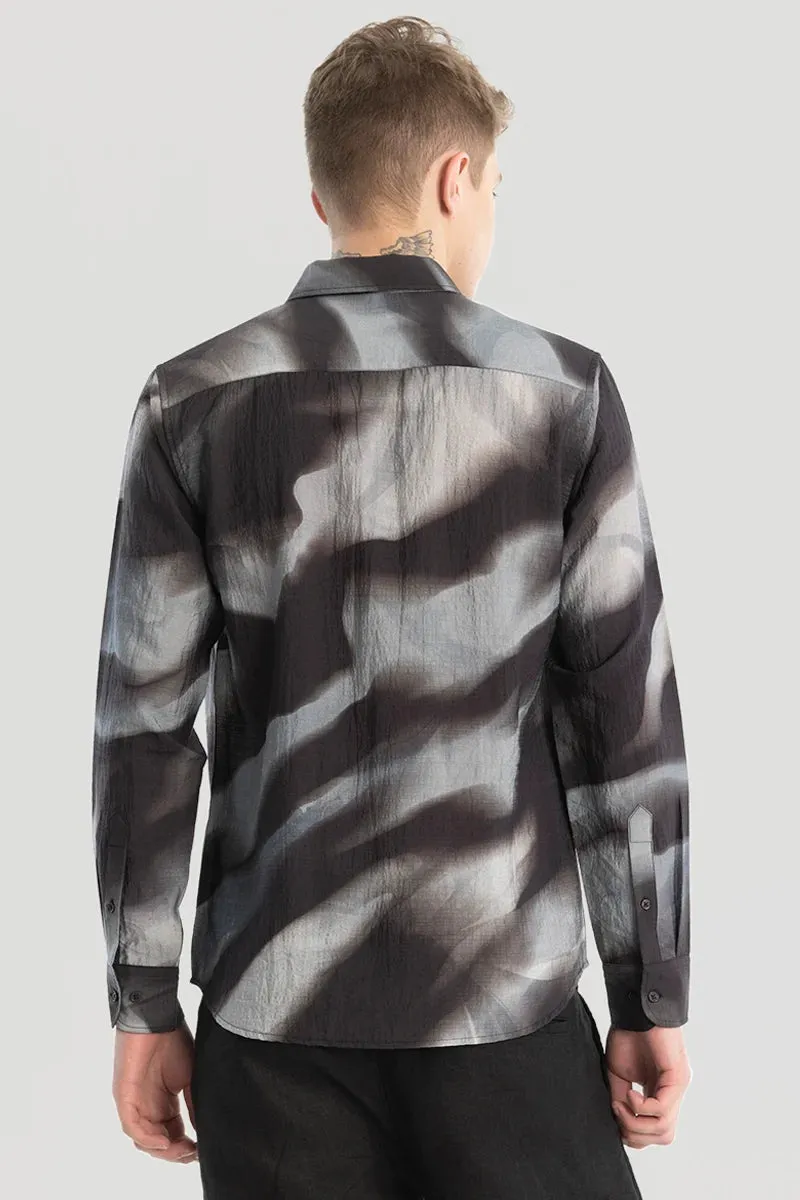 Black Textured Abstract Shirt